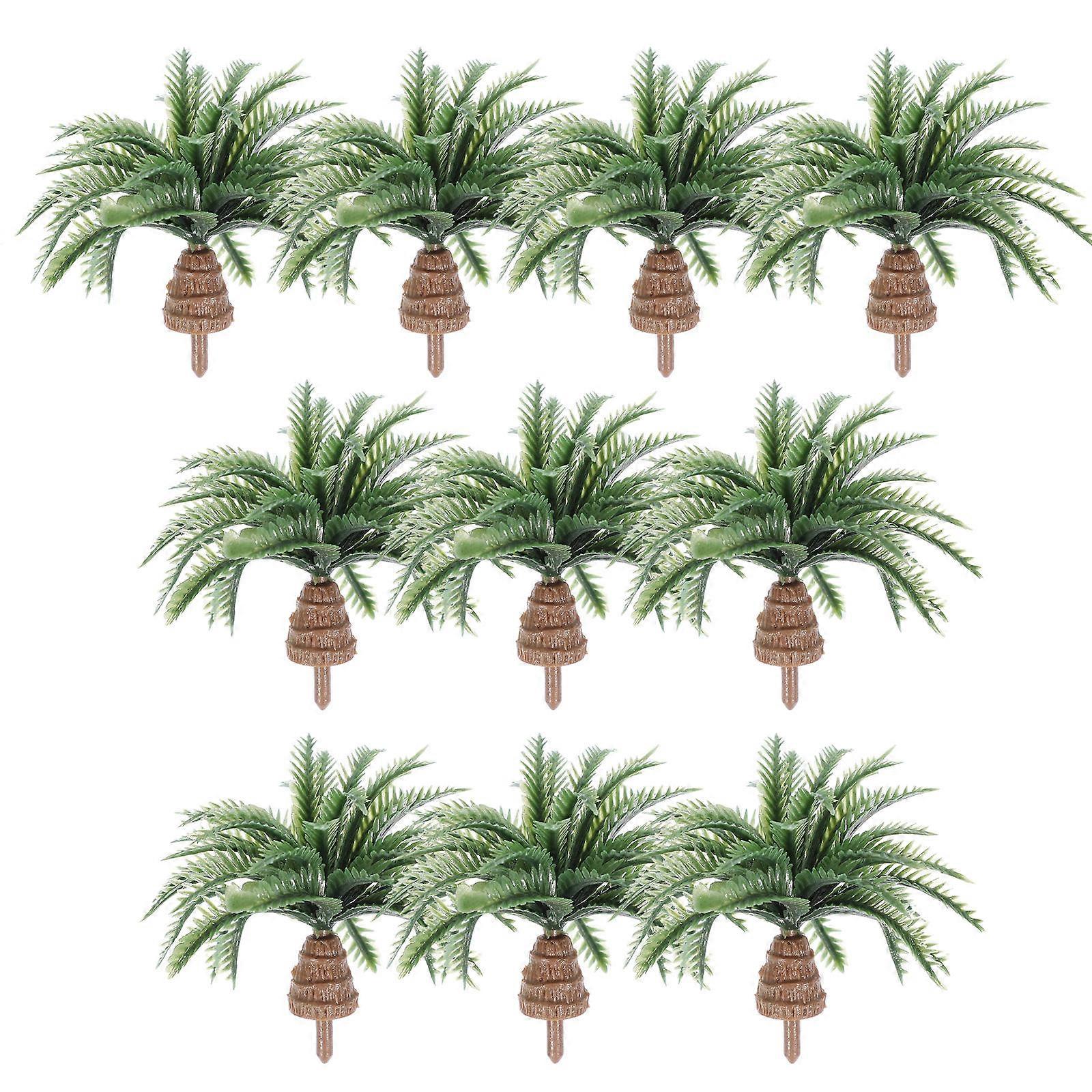 10pcs Mini Palm Tree Models for DIY Sand Table Scenery – Realistic Miniature Trees for Architectural Landscaping and Train Model Accessories