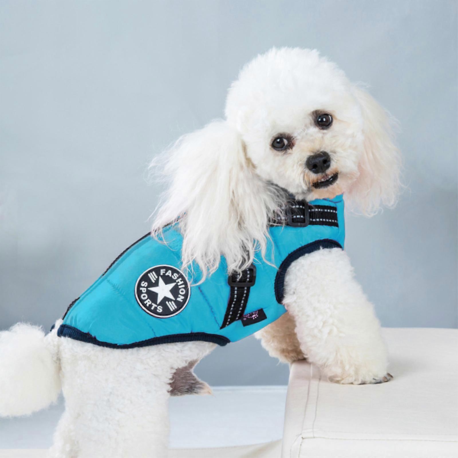 Dog Jacket for Small Medium Dogs, Dog Winter Coat Fleece Lined with Harness Cozy Warm, Reflective Dog Winter Clothes Outdoor Hiking