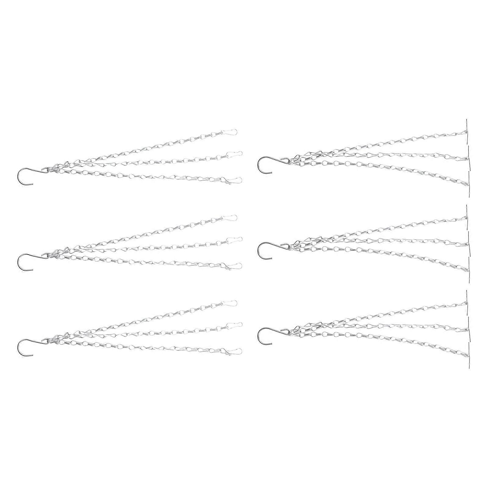Flowerpot Hooks Iron Hanging Tool for Home Balcony 6Pcs Silver