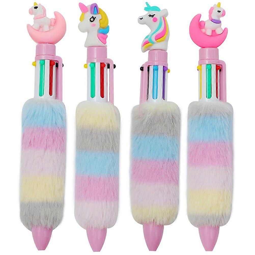 Girly Pens For Women Colorful Pen Round Shape Comfortable Grip 4Set