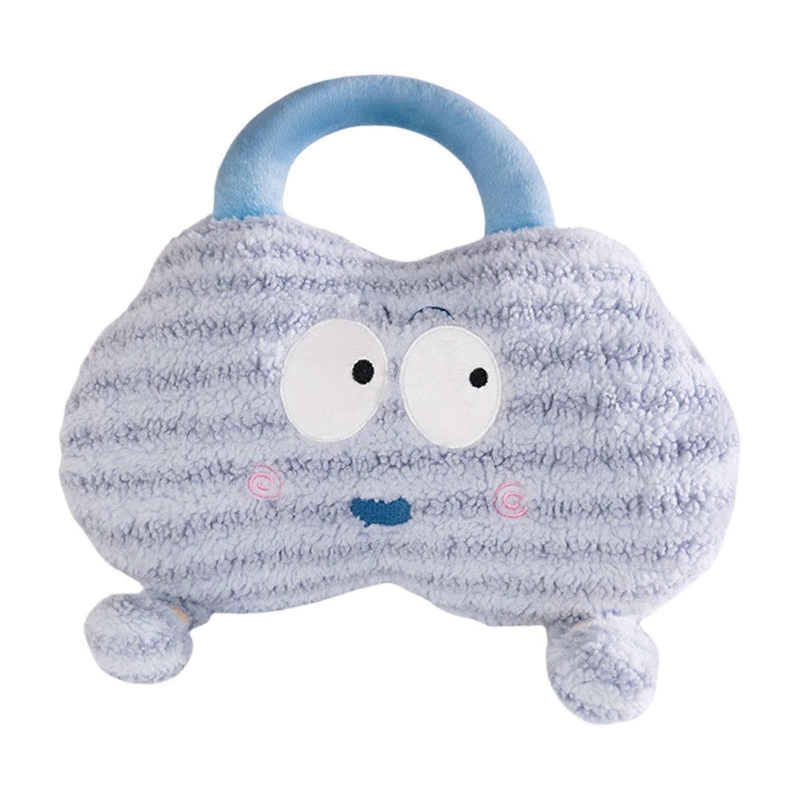 Warmer water bag, hot water bottle, cute cloud grip, reusable warm compress, plush cushion for ladies, old men, children blue