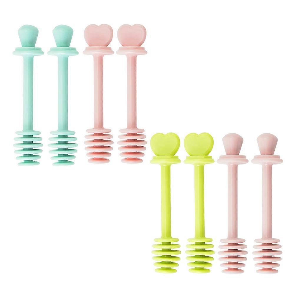 Honey Stirring Rod for Kitchen Use Assorted Color Easy to Clean with Grooves 8pcs