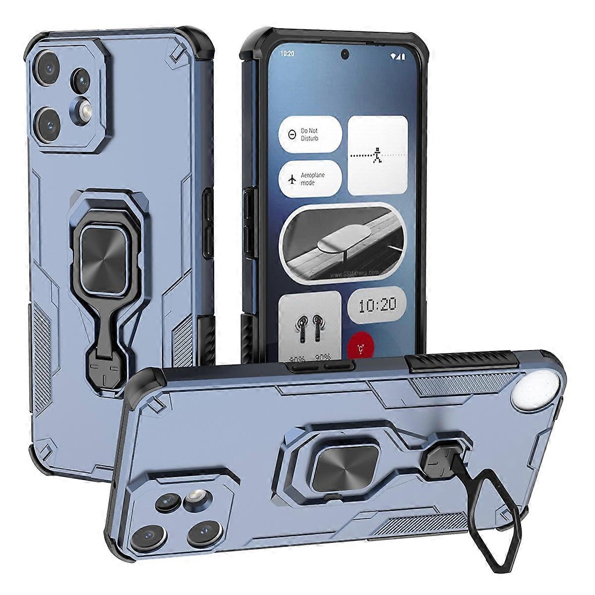 Pour rien CMF Phone 2 Pro Case Rotatable Ring Béquille PC TPU Housse de téléphone antichoc - Bleu marine