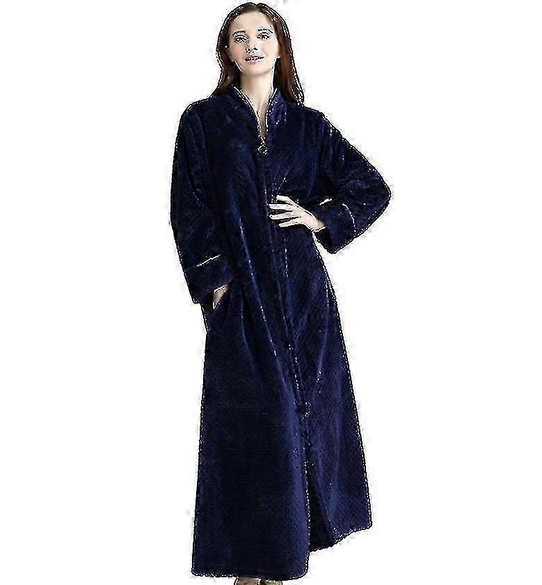 Μπουρνούζι φερμουάρ για γυναικεία φανέλα fleece ρόμπες χειμώνα ζεστό νυχτικό νυχτικό