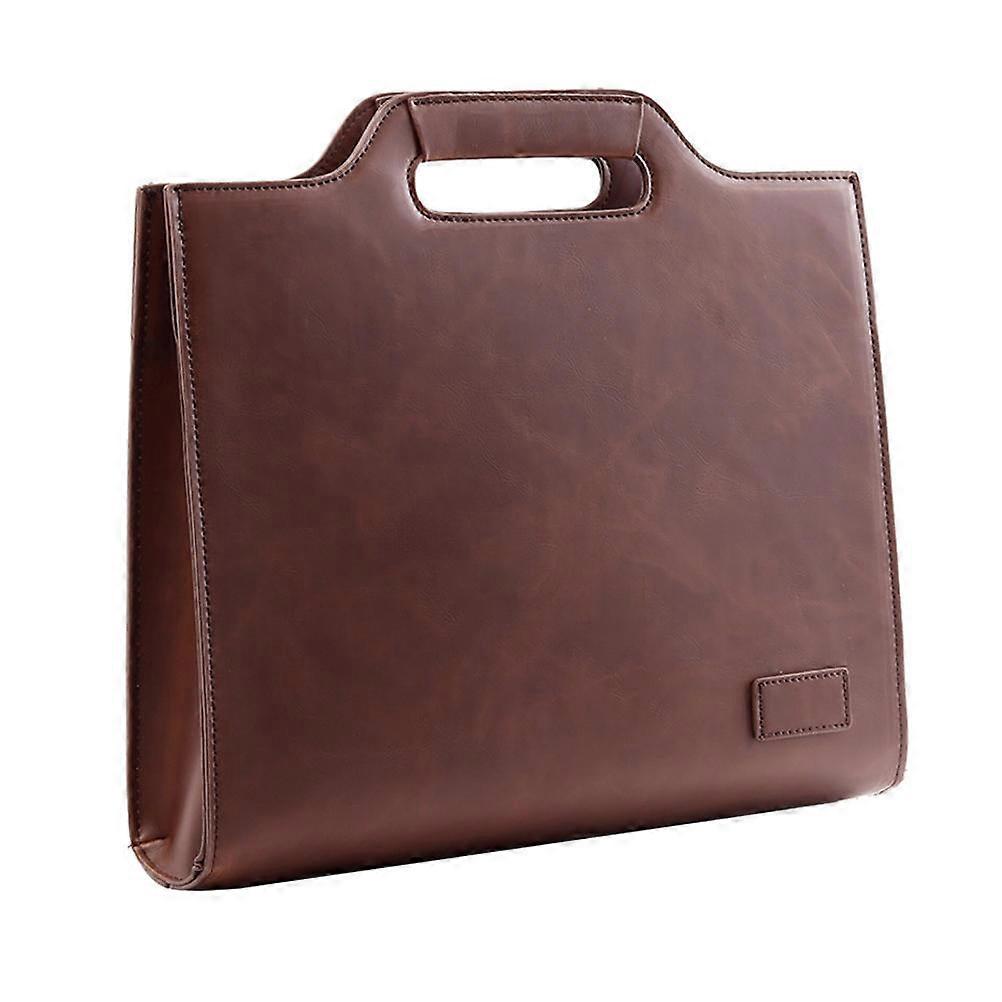 Vintage Briefcase Mens Work Bag File Organizer Bag Business Use Daily Use 34X27X7CM PU Leather 1Pcs