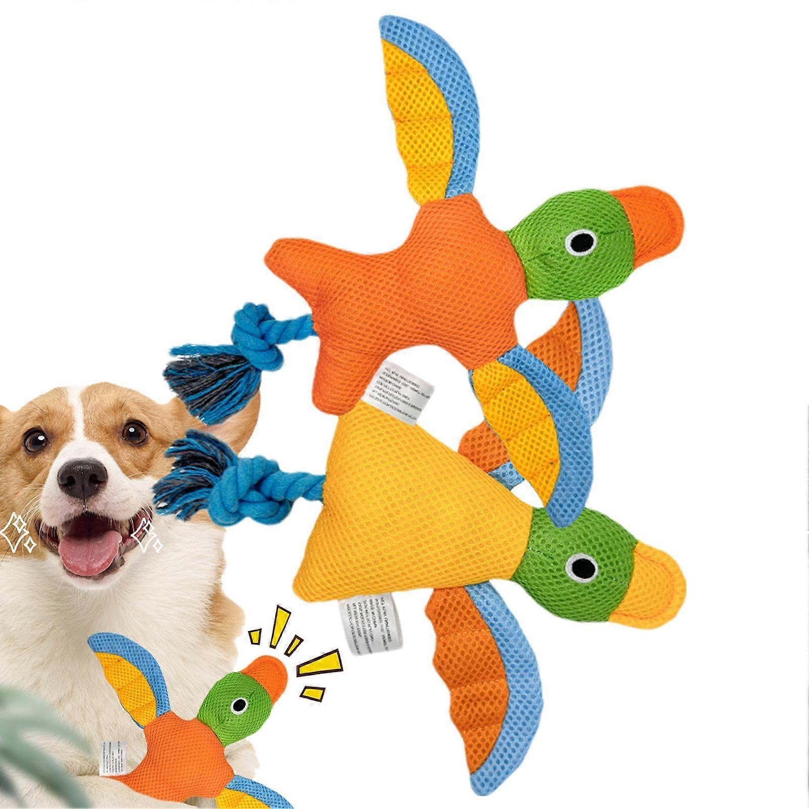 Dog toy with squeaker element, durable chew toy for birds, soft squeaker with rope knot, interactive games, pet supplies for aggressive chewers