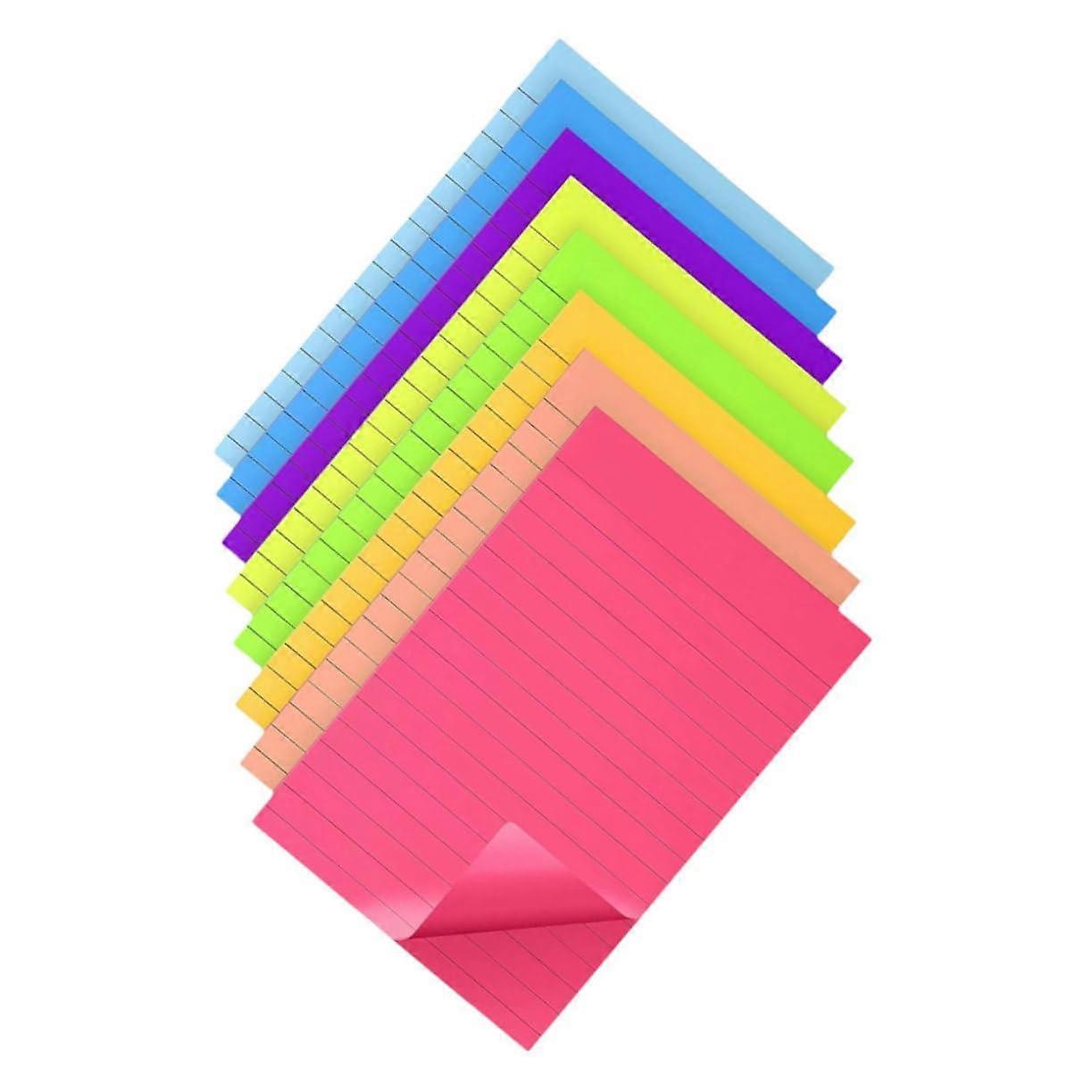 8色自粘便签本,彩色轻薄备忘贴,适用于办公,学习和家庭,实用便利贴用于整理和标记页面