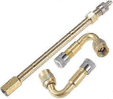 The tire valve extension is composed of sturdy brass and has a metallic valve end. Its length is about 120mm / 4.72"; Width: 11mm / 0.43", facilitatin
