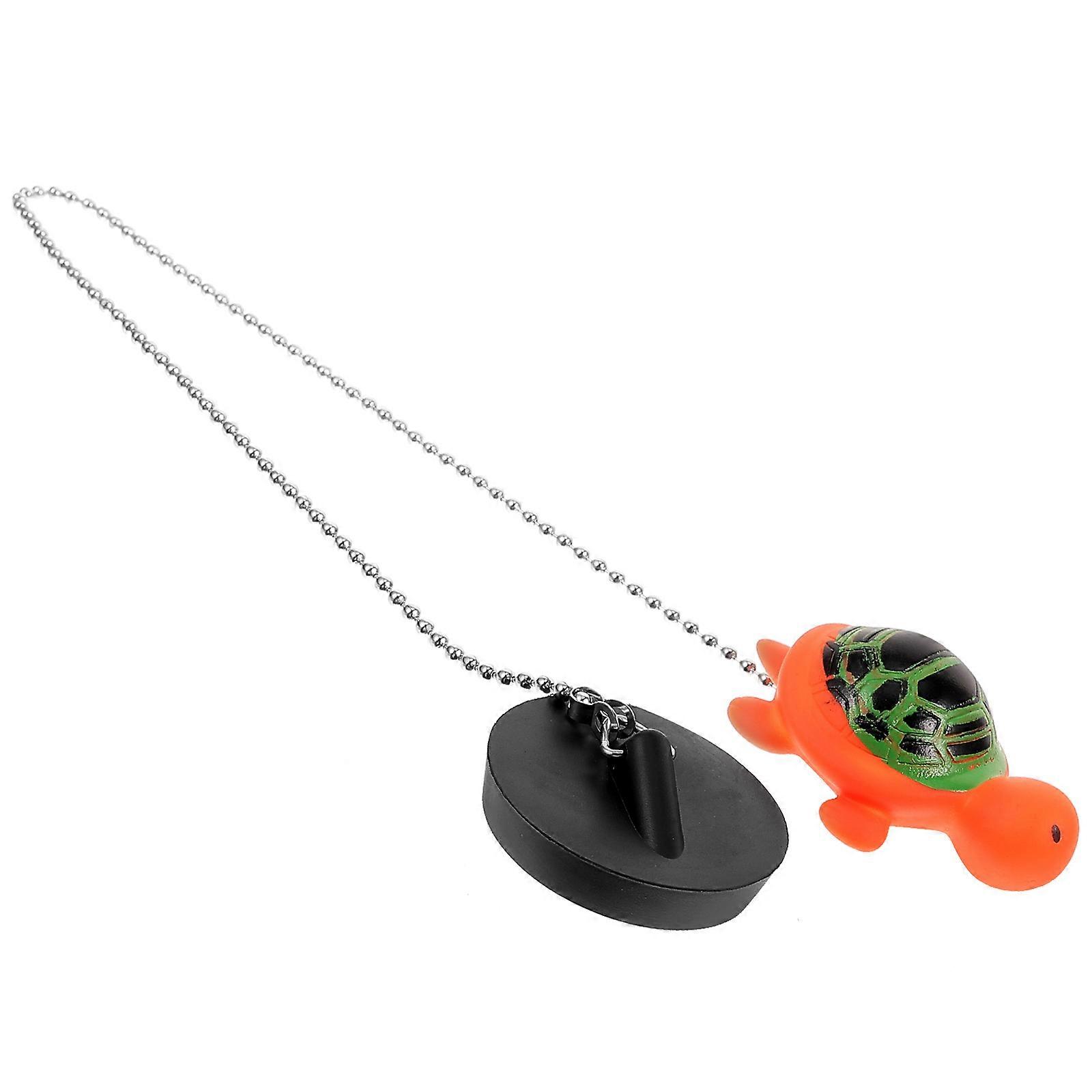 Cute Turtle Bathtub Stopper with Chain, Durable Drain Plug for Easy Cleaning, Adorable Sink Blockage Prevention for Bathroom
