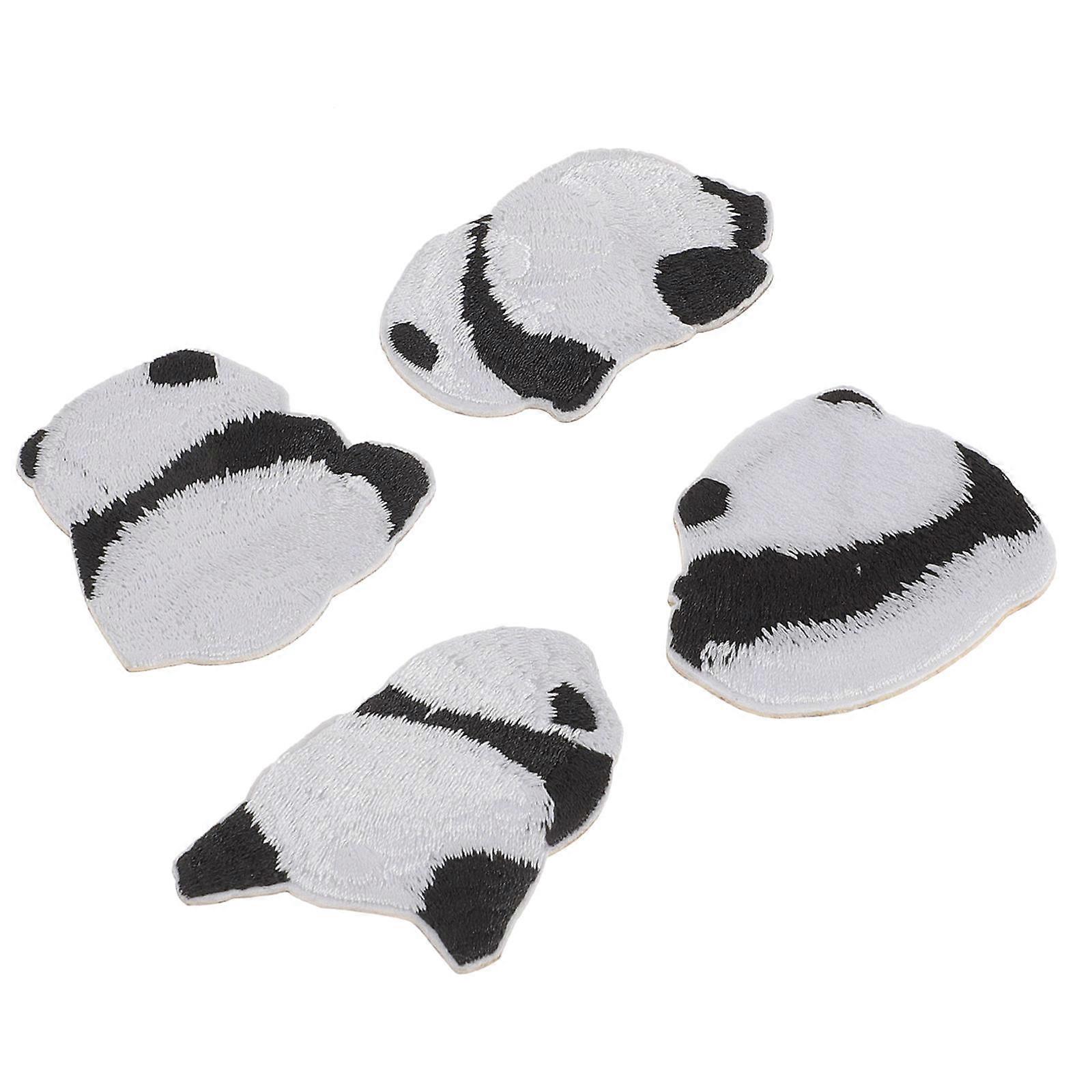 Clothes Patches Panda Style Iron On Patches For Backpacks And Jeans Decorative 4Pcs