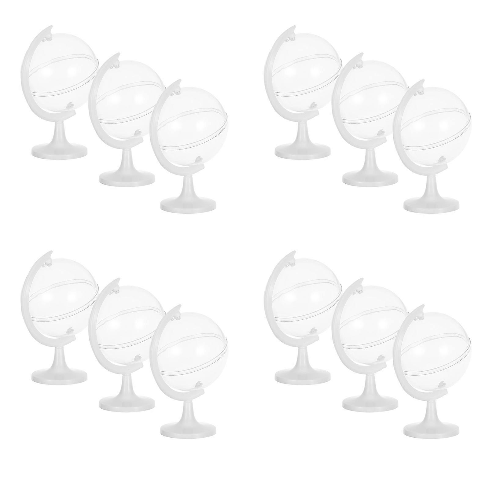 12pcs White Plastic Tellurion Candy Boxes for Party Storage Unique Gift Container