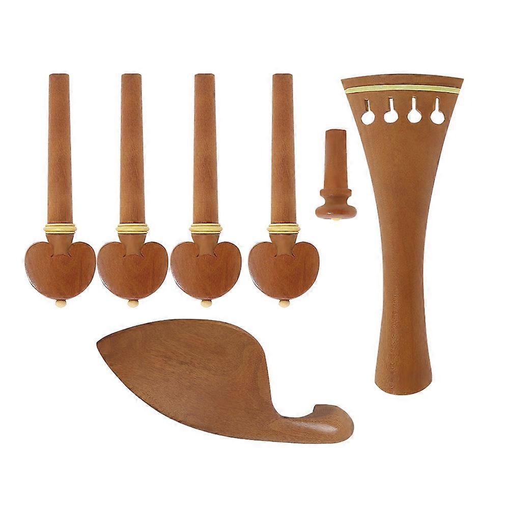 Chocolate Synthetic Violin Tailpiece with Chinrest and Endpin for 4/4 Size Violin Accessories