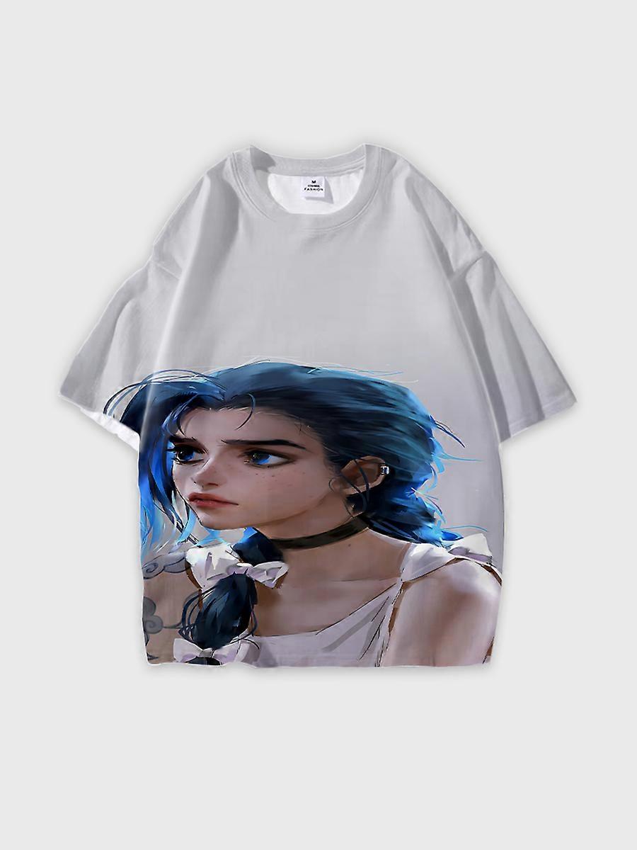 T-shirt round neck Role Pattern loose short sleeve K169