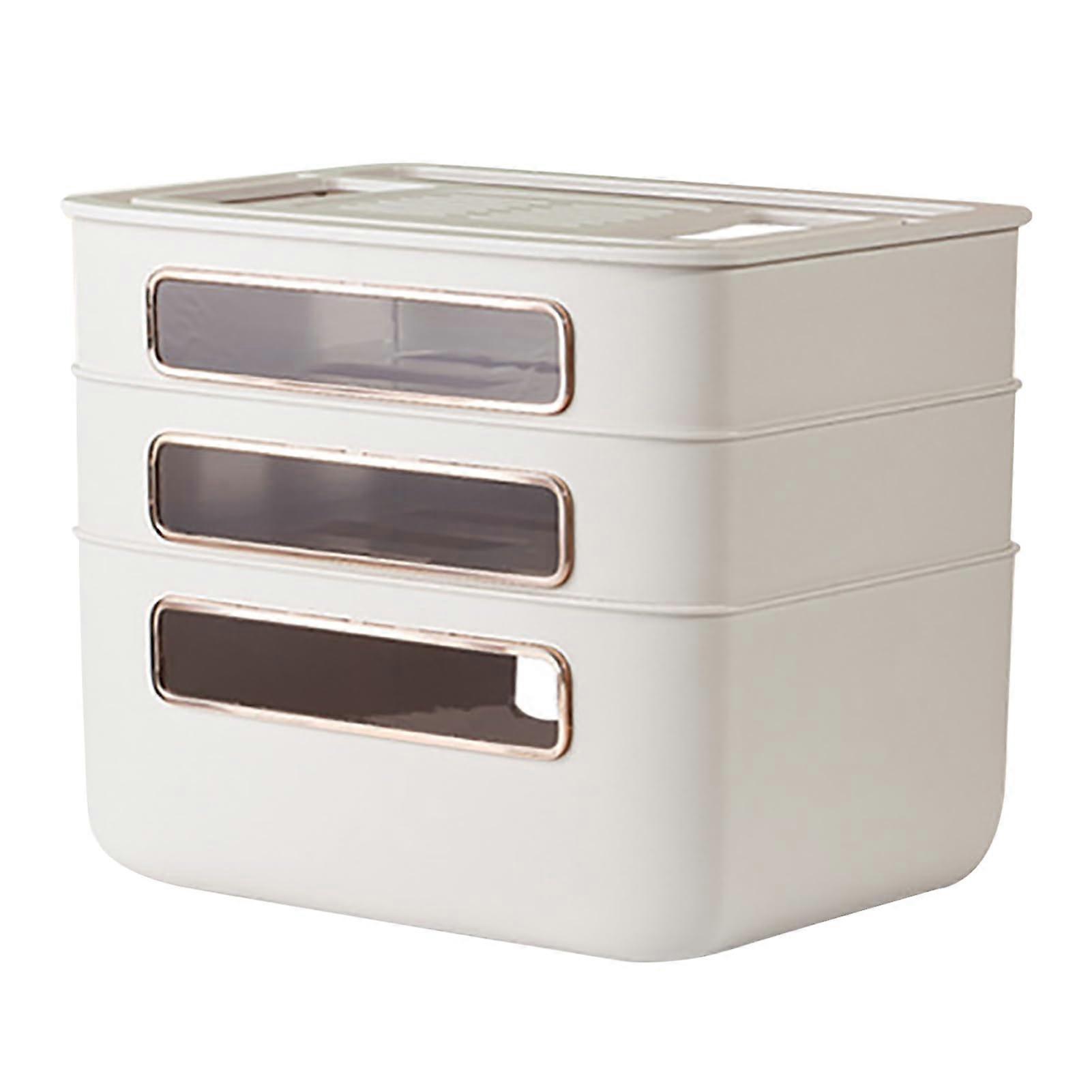 WiFi Router Set Box Organizer with THREE Drawers for Breadboard Wires (Beige)