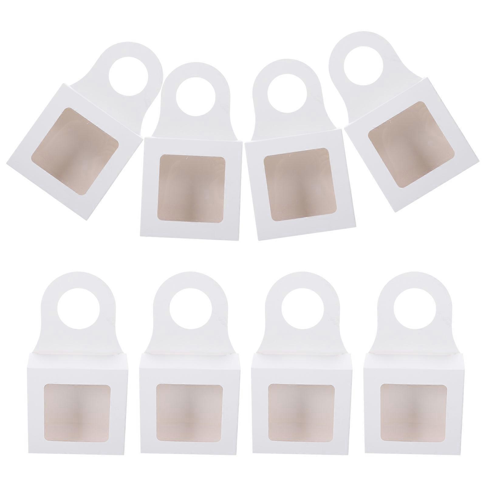 Hanging Boxes For Bottles Square Paper Box With Window Display Decorative 25Set