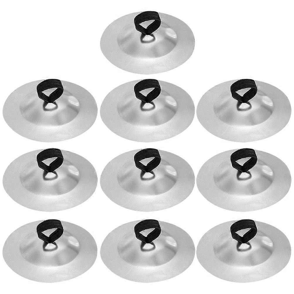 Silver Iron Finger Cymbals for Kids with Bands Easy to Hold and Play Lightweight Moderate Size