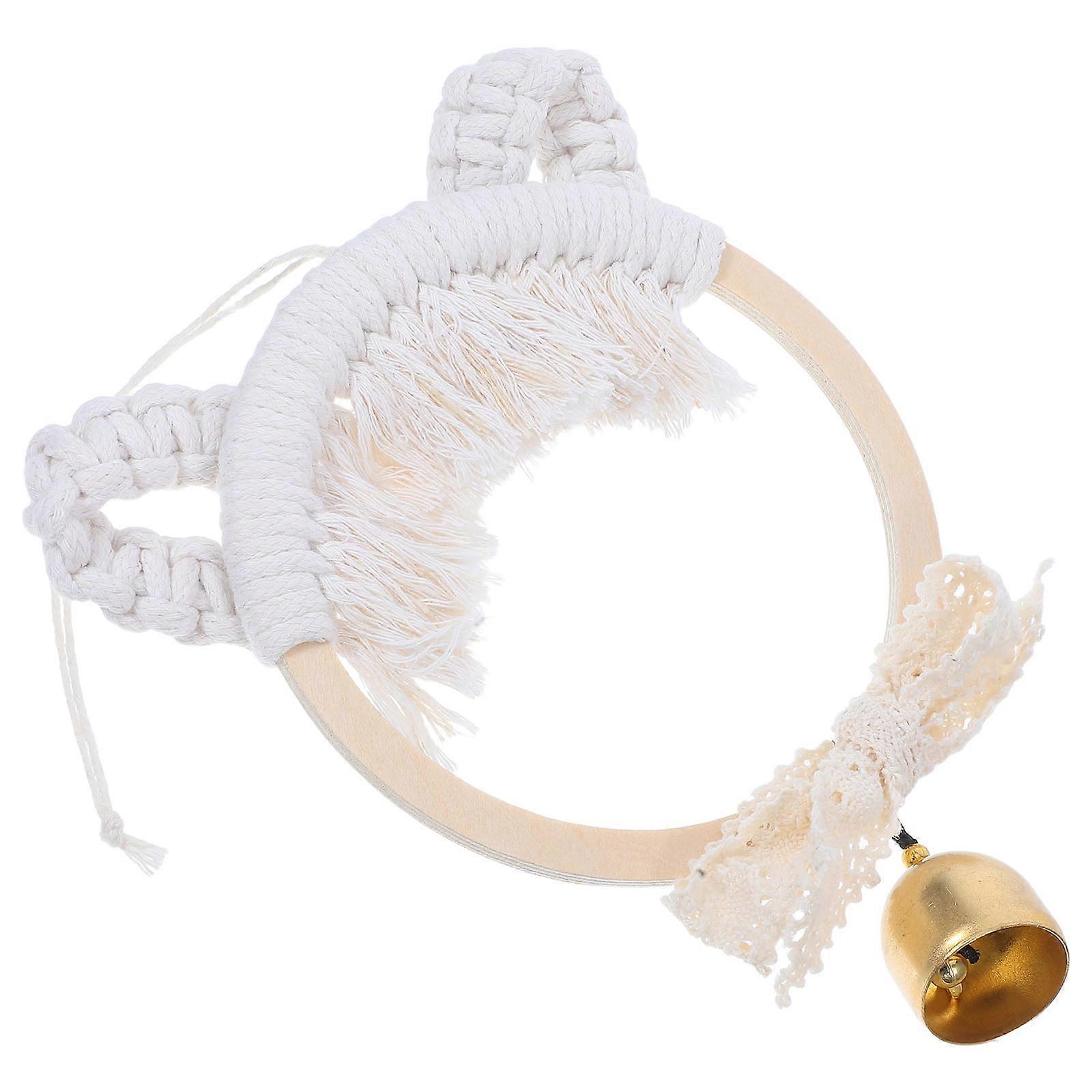Crocheted Cat Jingle Bell Decoration Nordic Style For Cat Lovers Home Decoration 20.00X15.00X1.00CM 1Set