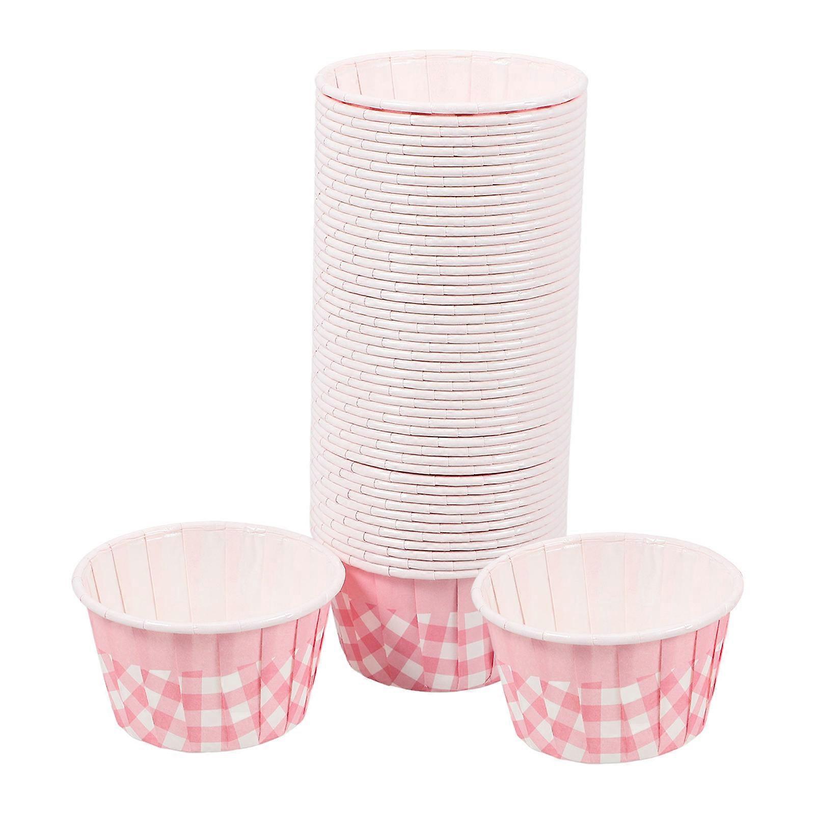 a polished and professional product description based on the details you provided:
**50pcs Heat Resistant Pink Checkered Cupcake Liners – Sturdy