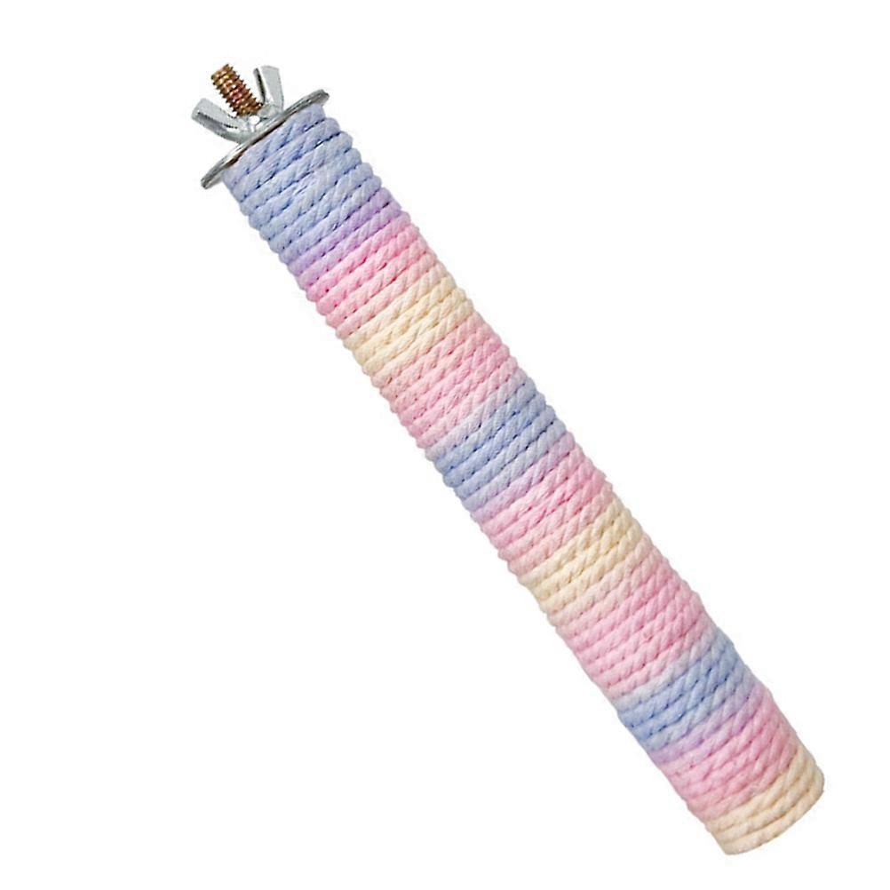 Wooden Bird Perch with Cotton Rope for Parrots and Small Birds Assorted Color Promotes Healthy Claws 7.8 Inches