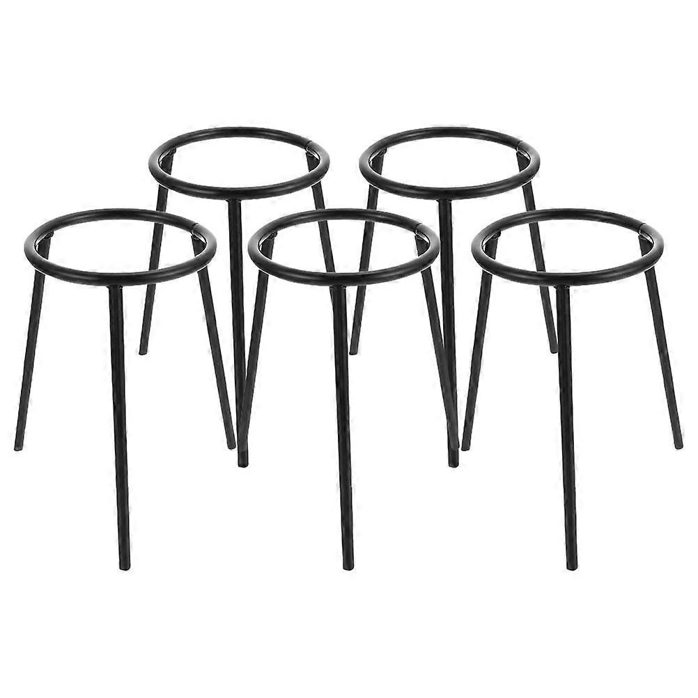 Lab Tripod Stand Support Tripod Stable Base For Laboratory Use Adjustable Height Black 5Pcs