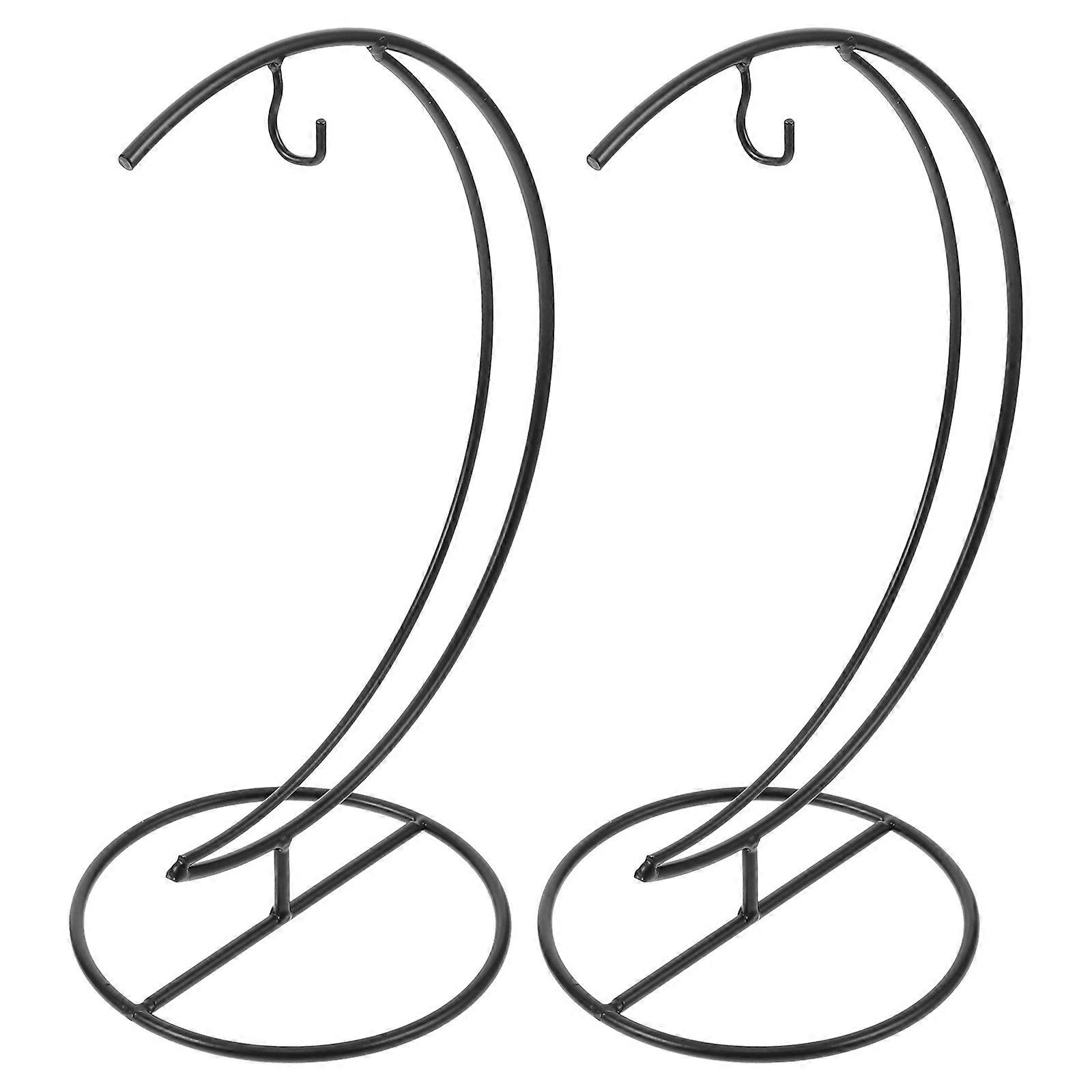 2Pcs Creative Moon Shaped Ornament Display Stand DIY Air Planter Hanging Holder Rack for Glass Globe Terrarium Display