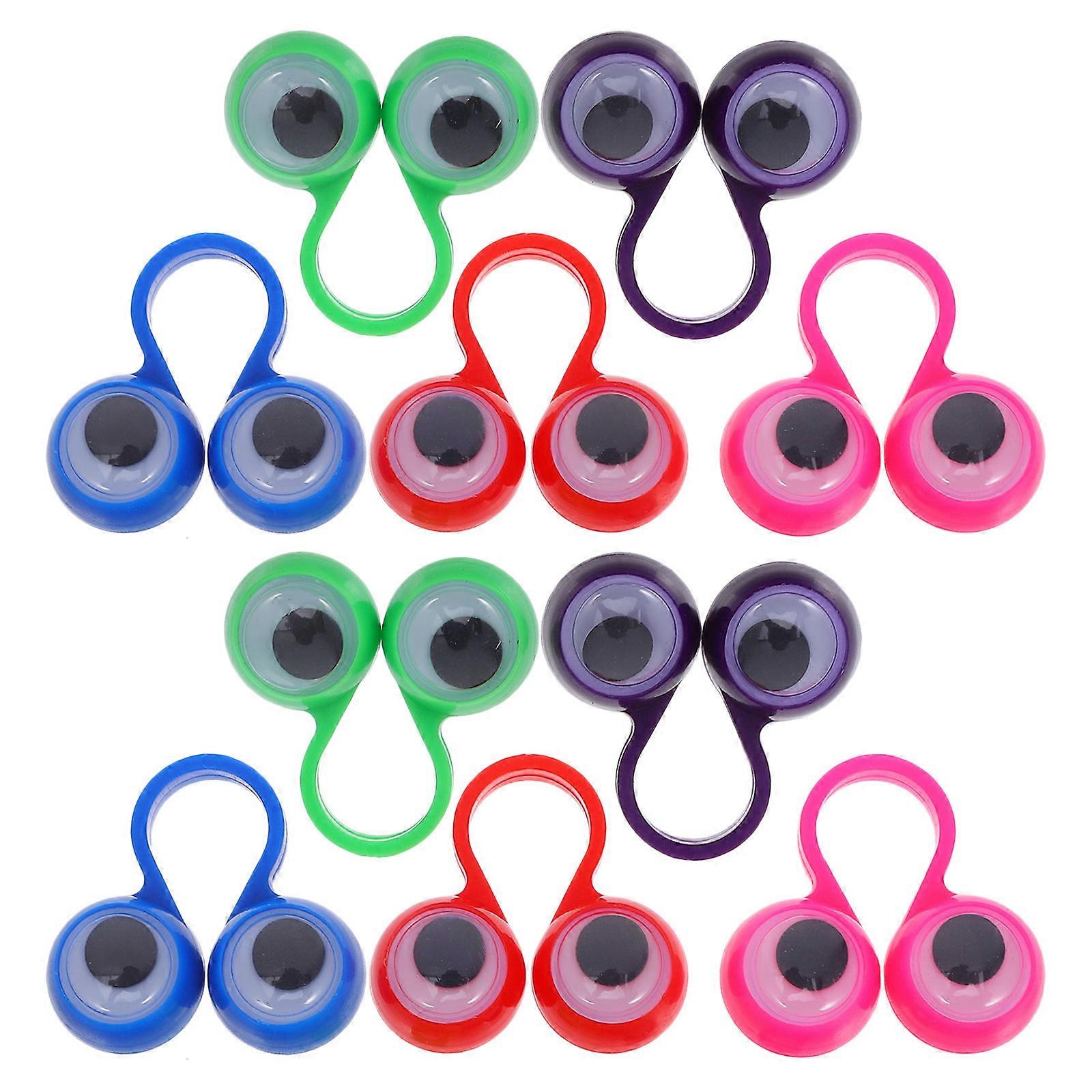 Colorful Moving Eyes Finger Puppets for Kids Creative Learning and Fun Plastic Toy Assorted Colors 10 Pieces