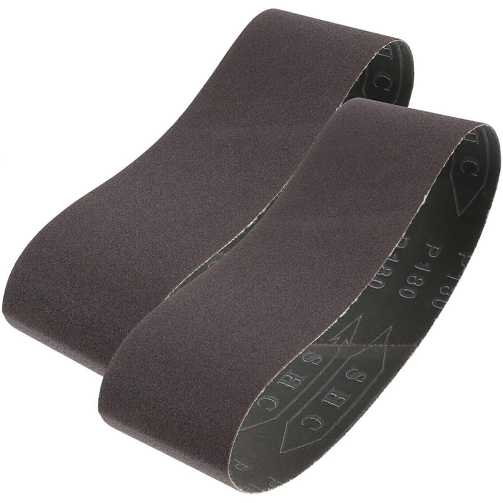 Sanding Belts Set 2Pcs 180 Grit Dark Brown Suitable For DIY Enthusiasts Polishing Blended Fabric