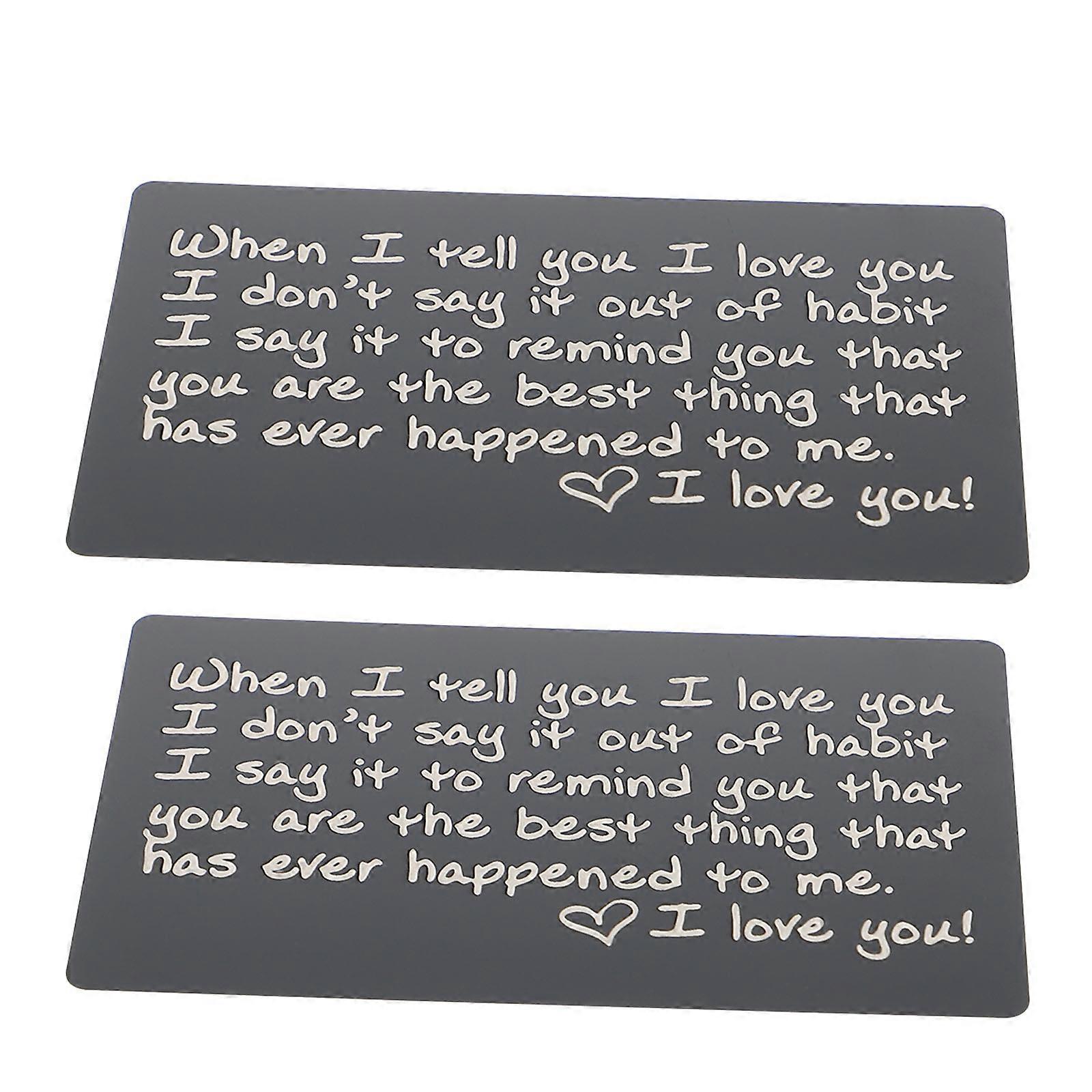 Decorative Wallet Inserts Ideal For Husband For Valentine's Day Featuring Elegant Rectangle Black Aluminum 2Set
