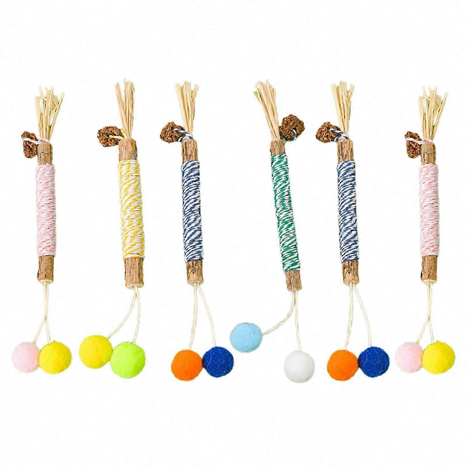 Fű macskamenta macska teaser stick készlet 6 macska fogápolás ugrató pálcikák macska rágó toll stick fogak tiszta macska csemegék