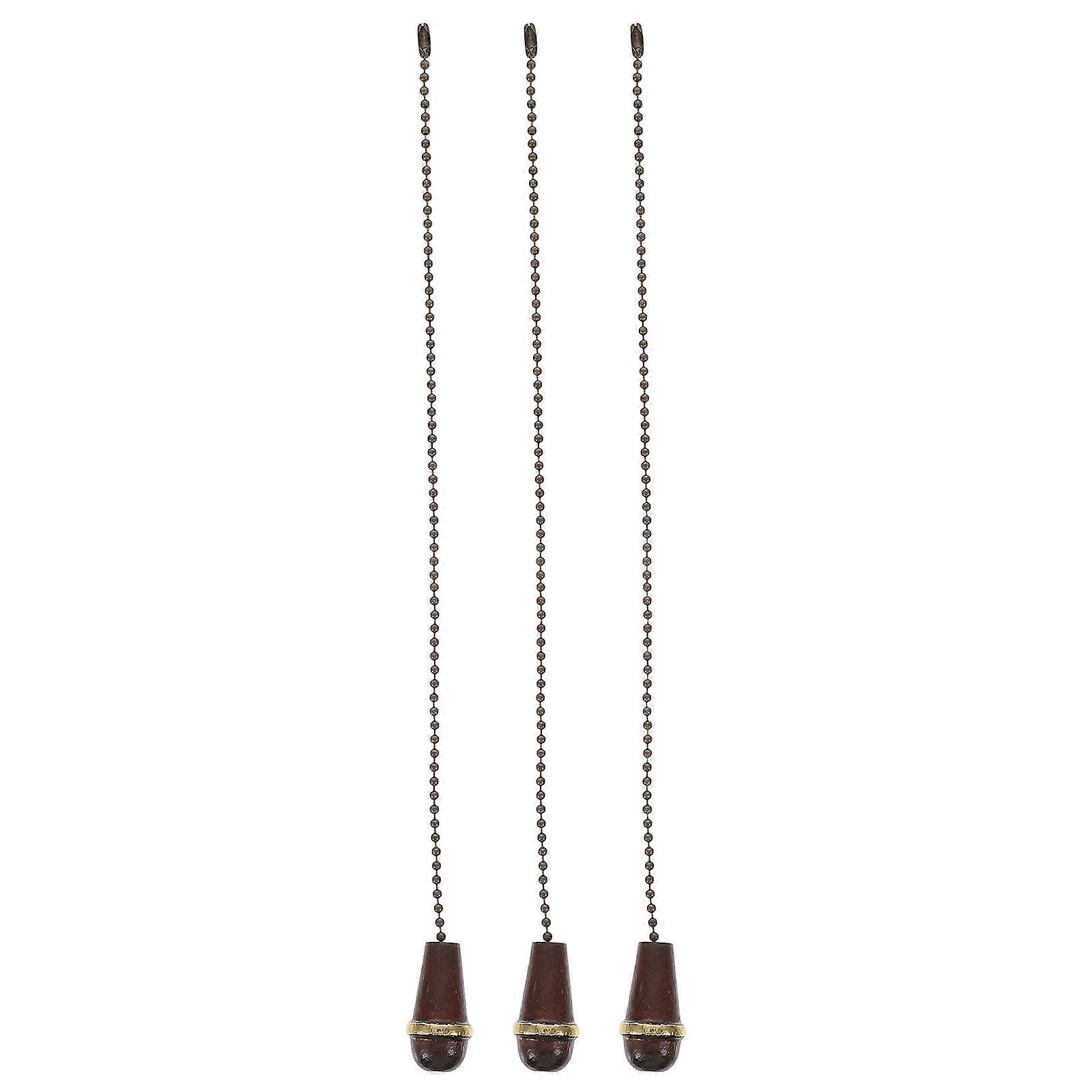 Ceiling Fan Pull Chain Light Pull Cord with Wooden Knob for 3Pcs Portable Use