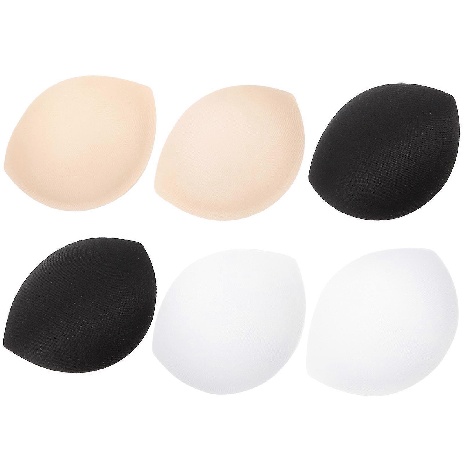 Underwear Inserts Pads 3 Pairs Bra Pads Assorted Color Bra Liners Oval Shape For Women