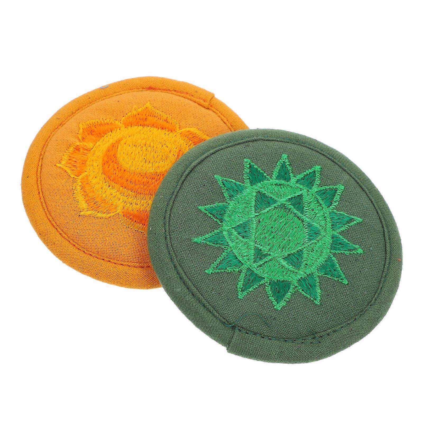 Durable Buddha Sound Bowl Cushion Pads 2Pack Assorted Colors Designed For Religious Practices and Meditation Convenience