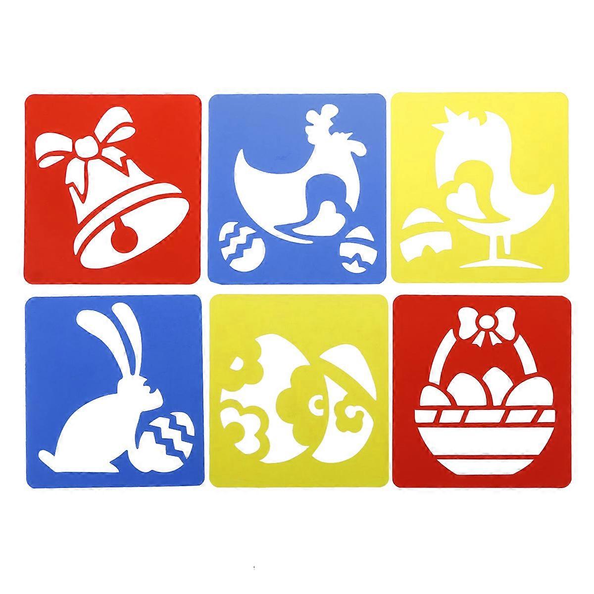Easter Tool Assorted Color Reusable for Painting with Hollow Design 6 Pieces