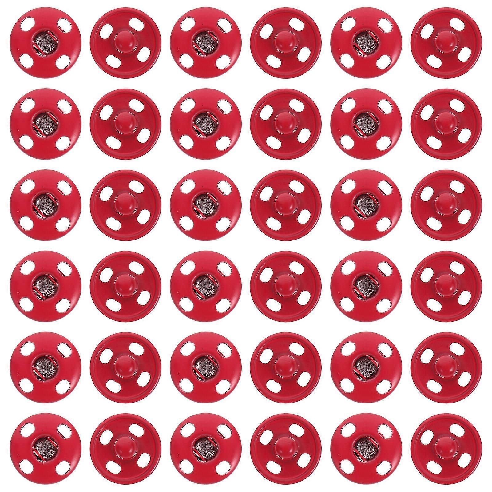 50 Pair Durable Metal Snap Fasteners for Clothes DIY Crafts and Sewing Projects Red