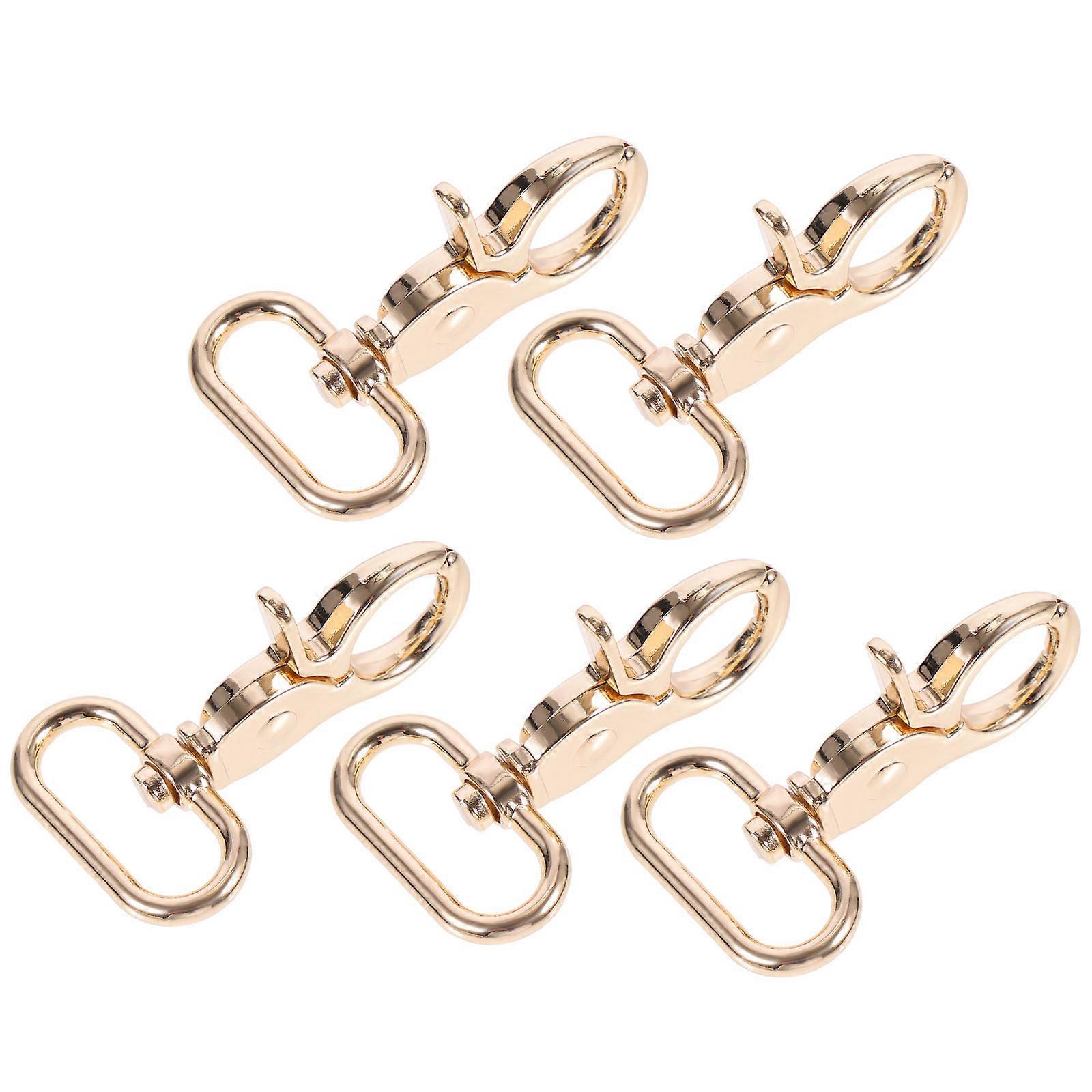 Versatile Snap Hooks Small Clasp For DIY Projects And Pet Leash Golden Durable Metal Material 5Pcs
