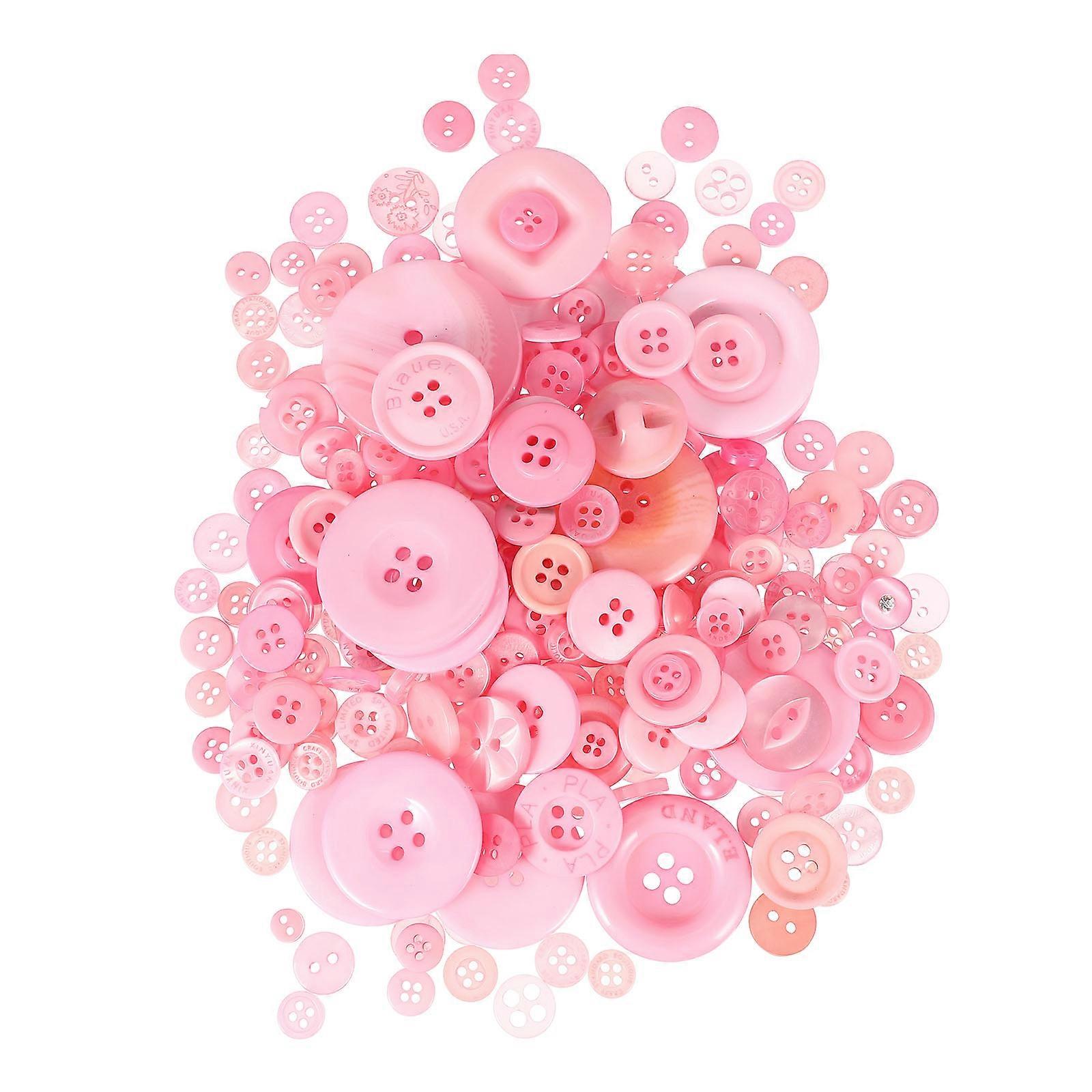 DIY Sewing Buttons 1Set Pink Resin Decorative Crafts Buttons Unique Designs