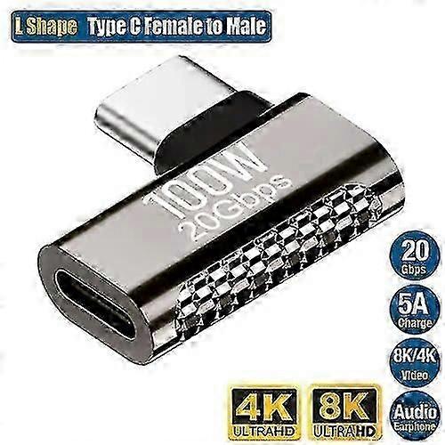 Type C Adapter USB C Extension Cable Right Angle Adapter USBC Connector Female Male 90 Degree Right Angle L Shape Fast Charging Elbow~20910