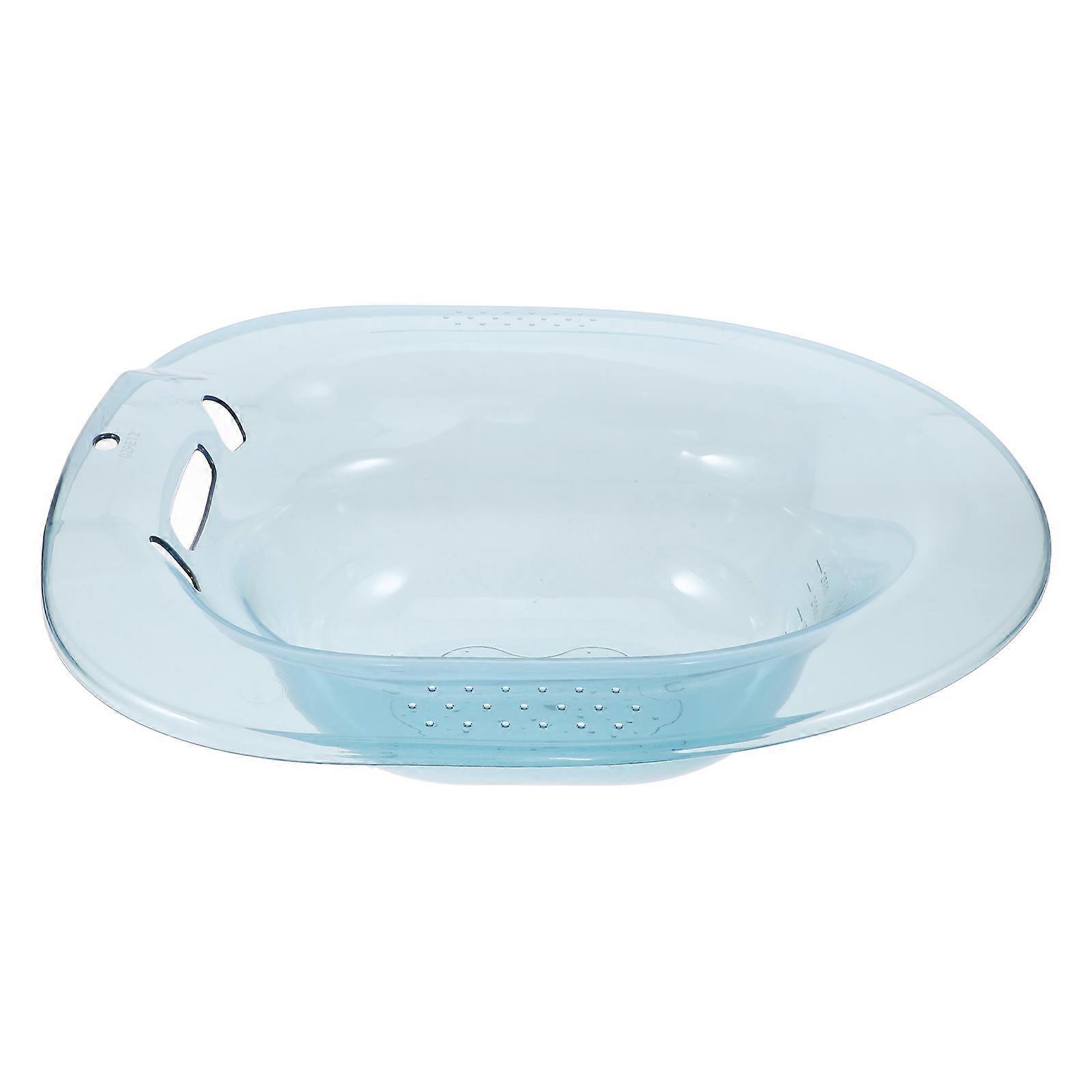 Blue PET Sitz Bath Basin for Toilet Wide and Deep Design with Non Slip Feature Great for Daily Use 6.5 Inches