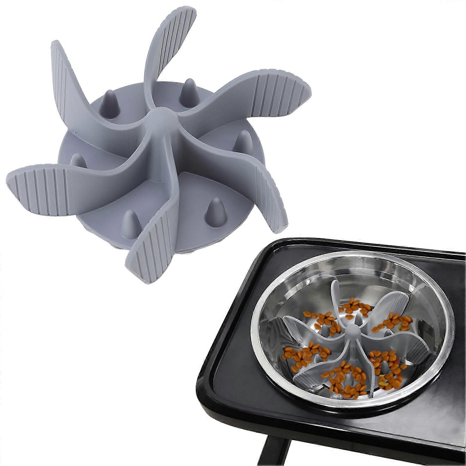 Slow Feeder Dog Bowls Insert Silicone Cuttable Slow Feeder Insert with Strong Suction Cups Base for Various Dog Bowls 