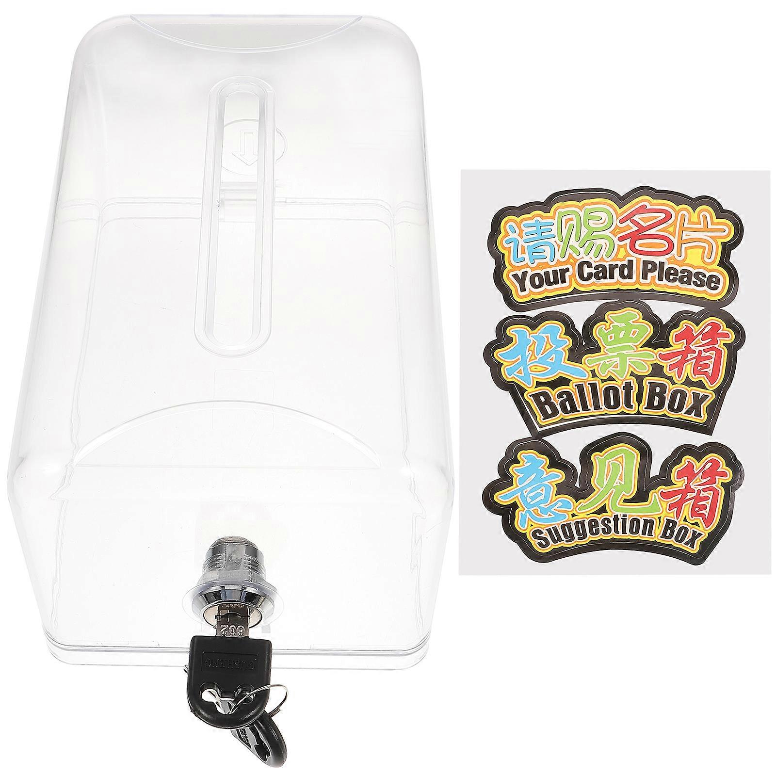 Transparent Acrylic Storage Box with Lock for Fundraising Voting Ballot Collection 10x8x15 inches