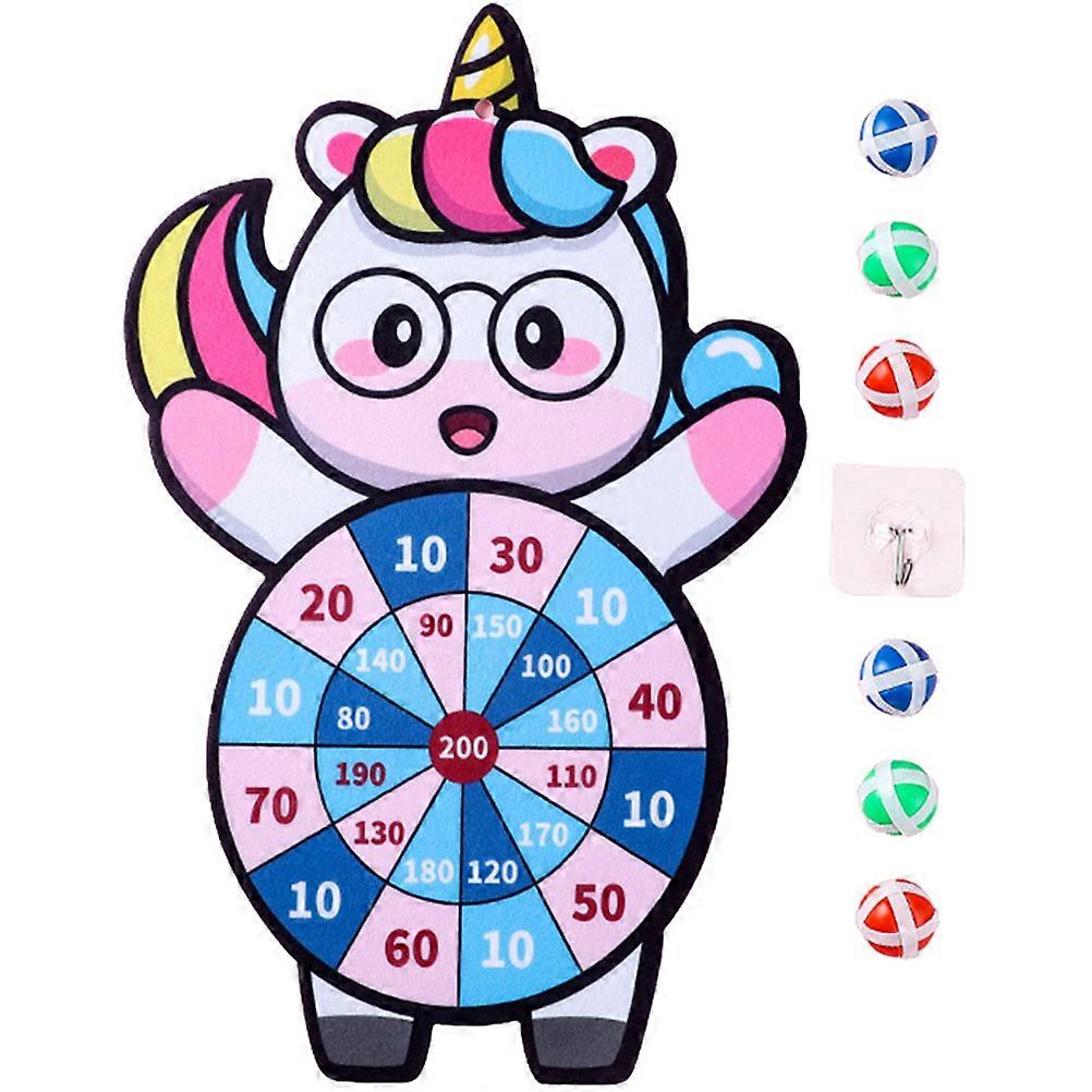 Indoor Catch Toys Dart Board Sticky Ball Set Suitable For Kids Play Enhancing Color Recognition And Math Skills 1 Set