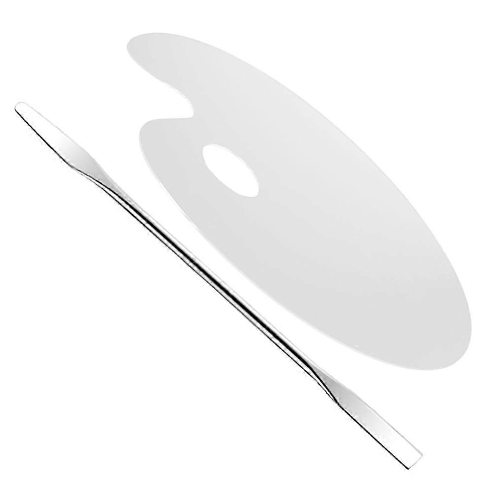 Acrylic Makeup Mixing Palette with Spatula – Compact, Portable Cosmetic Plate for Foundation, Eyeshadow Blending – Ideal for Makeup Artists &