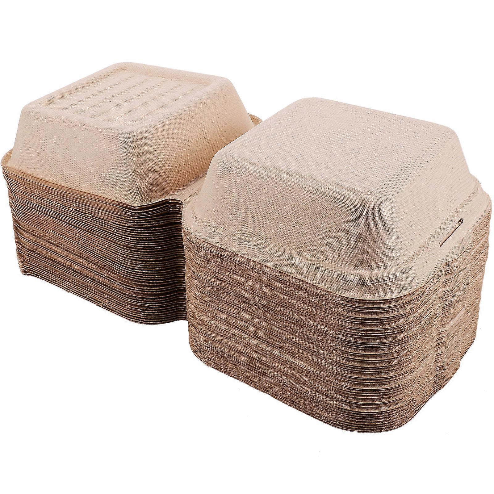 Takeout Containers 50Pack For Movie Night 15X15cm Simple Design Square Shape Food Packaging