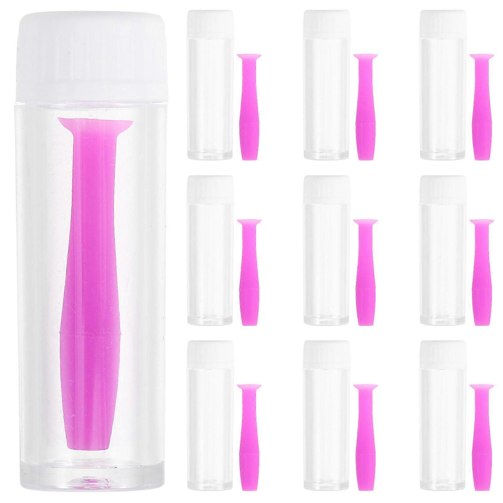 Soft Silicone Applicators Reusable Lens Sticks with Nonslip Surface for Easy Removal and Insertion – Purple – 10pcs Set for Daily Use