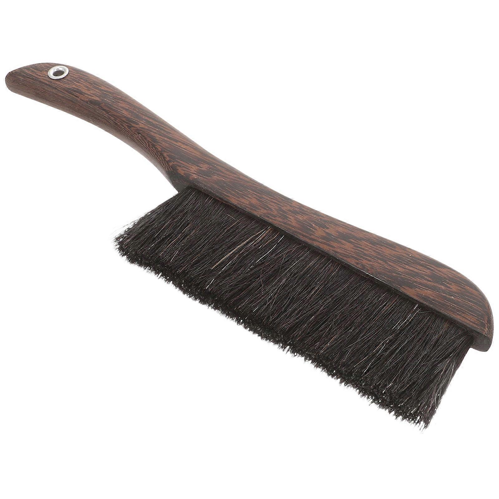 Wooden Hand Broom with Soft Horse Tail Hair Bristles for Home Cleaning Practical Multifunctional Dusting Brush 7.5 Inches
