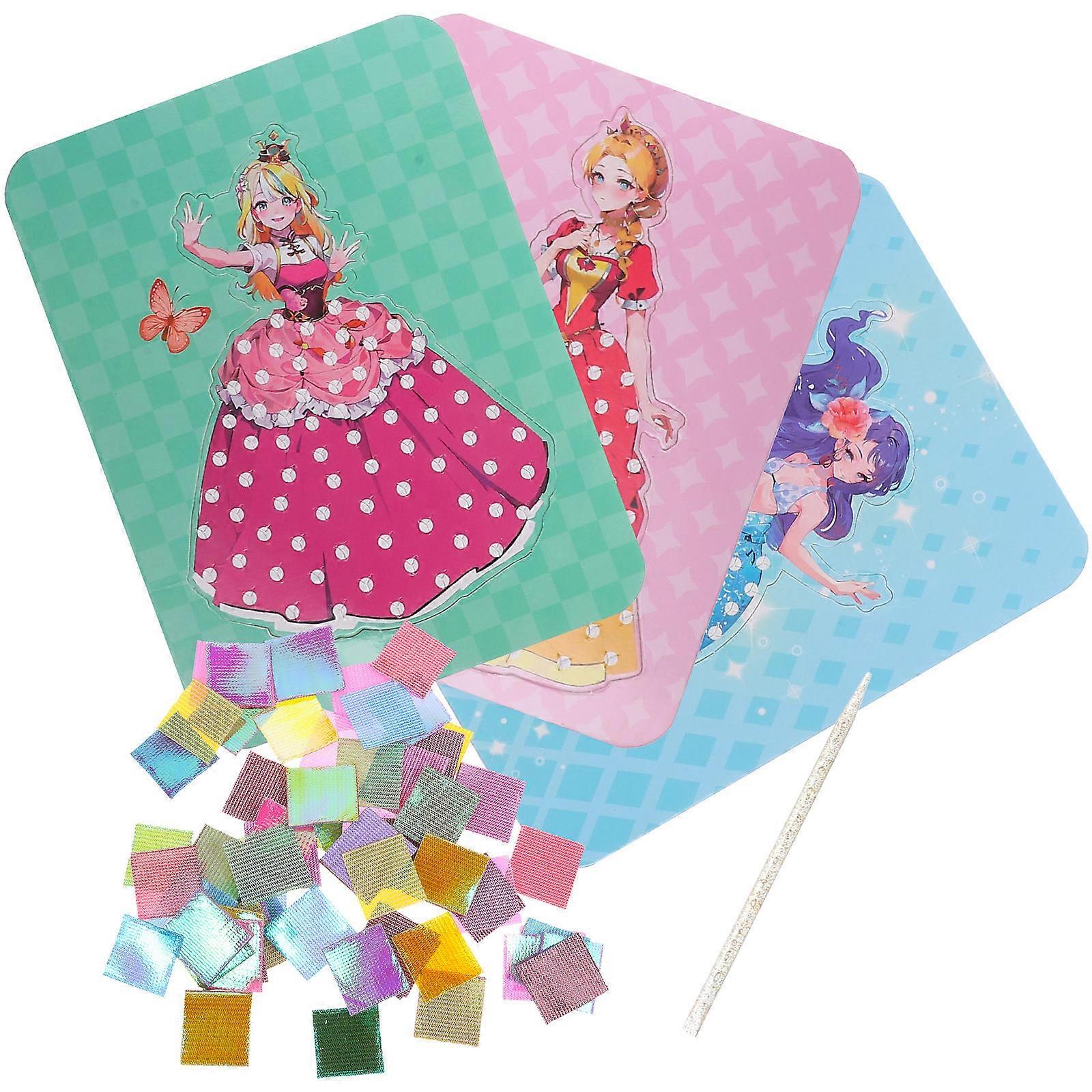 Kids Puncture Painting Kit DIY Fabric Art Crafts Material for Family Activities 1 Set