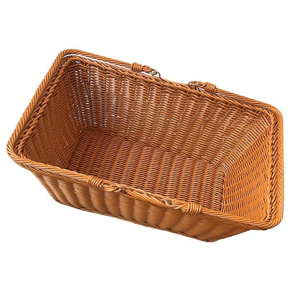 Brown PP Material Handheld Storage Basket for Decoration and Photography 12x8 Inches