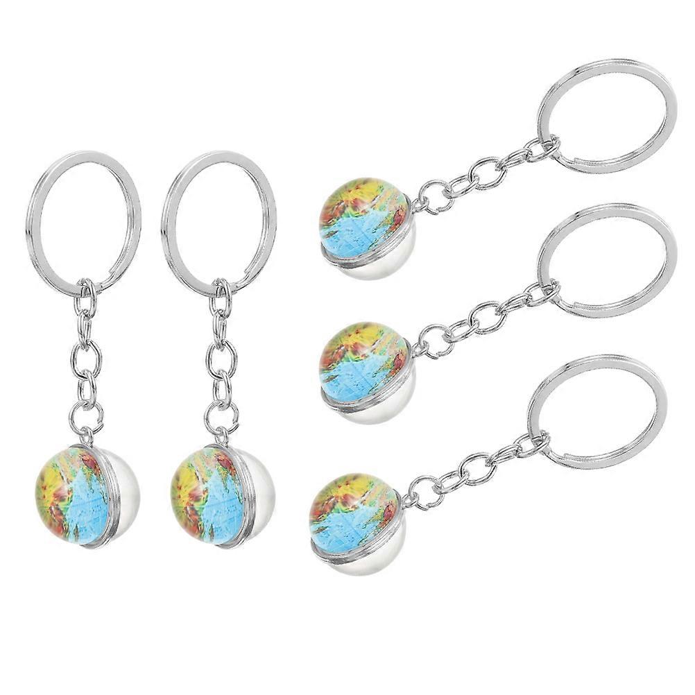 Durable Zinc Alloy Globe Keychains with MultiColored Pendants Perfect for Gifts and Bag Decorations 5Pcs