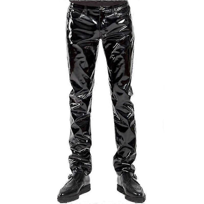 Pantalon en latex PVC brillant pour la conduite de motos pour hommes