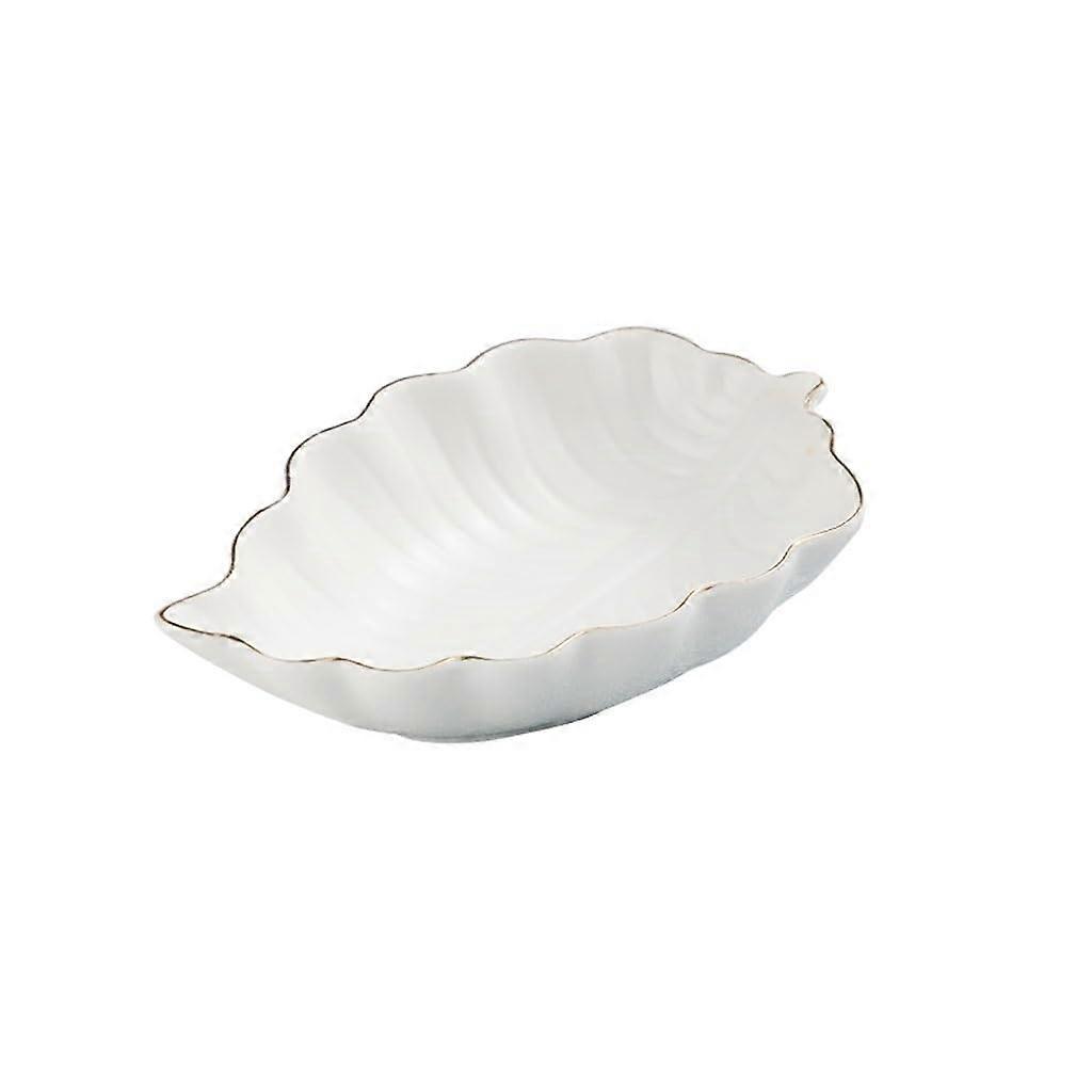 Dessert Plates Ceramic Leaf Shape Dipping Sauce Dish Condiment Saucer Appetizer Plate Dipping Bowl